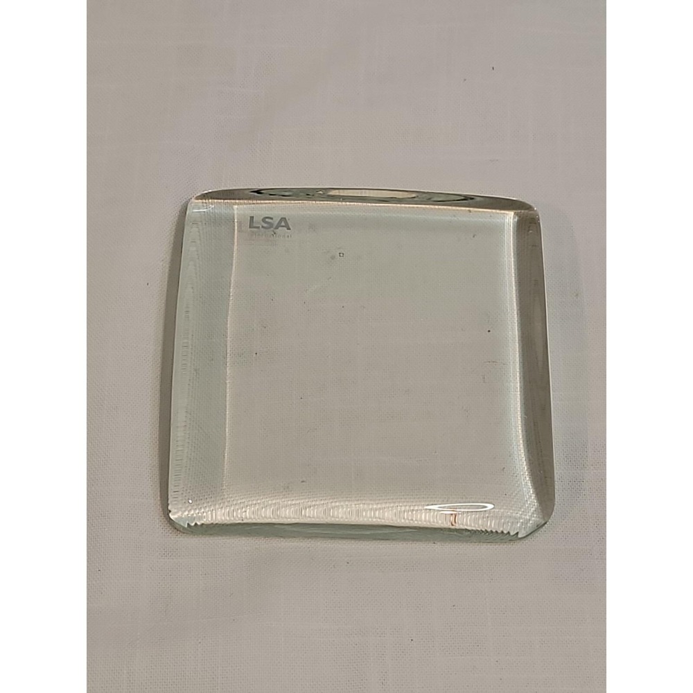 LSA Poland made clear Glass Trivet 5.5" square 1" thick